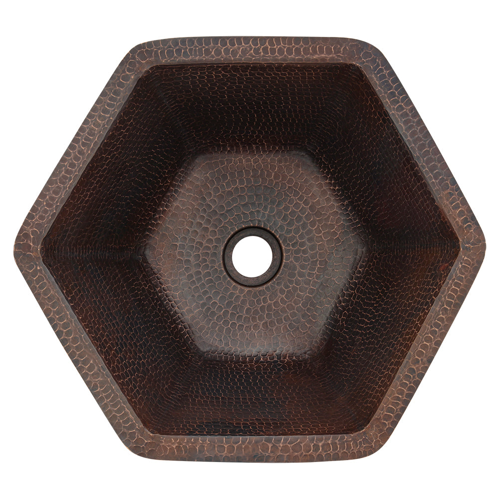 Alternate Image for Premier Copper Products 16" Copper Bathroom Sink, Oil Rubbed Bronze, LH15.5DB