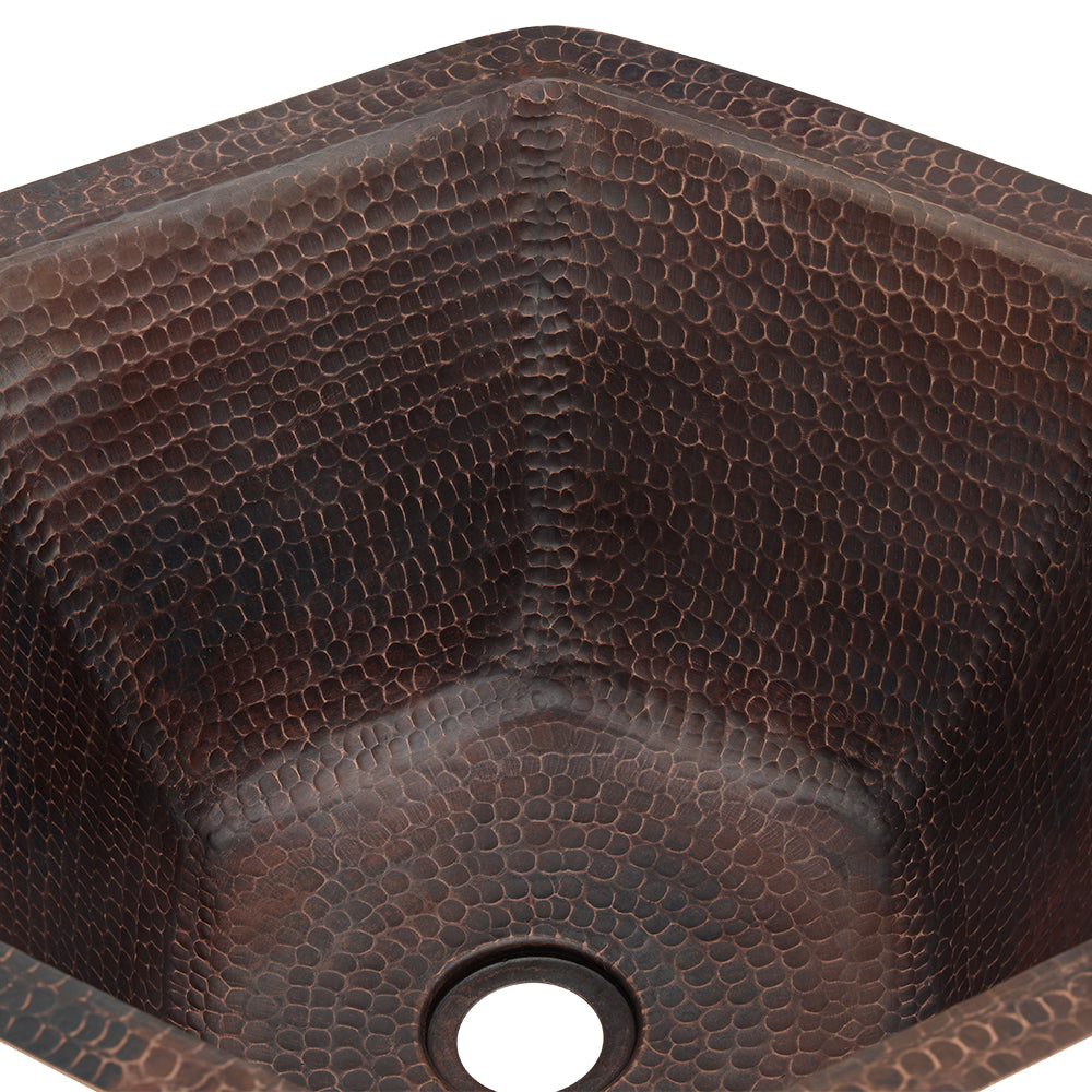 Alternate Image for Premier Copper Products 16" Copper Bathroom Sink, Oil Rubbed Bronze, LH15.5DB