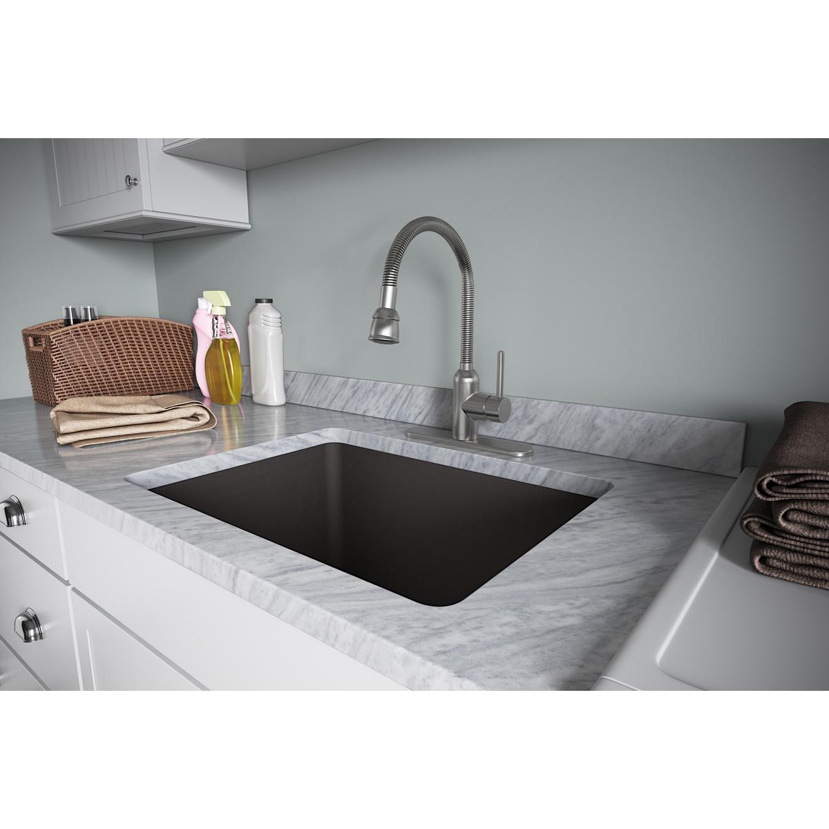 Alternate Image for Elkay Pursuit 1.5/2.2 GPM Forward Only Lever Handle Flexible Spout Spout Brass ADA Laundry Faucet, Lustrous Steel, LK2500LS
