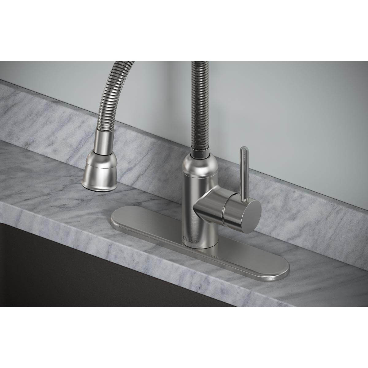 Alternate Image for Elkay Pursuit 1.5/2.2 GPM Forward Only Lever Handle Flexible Spout Spout Brass ADA Laundry Faucet, Lustrous Steel, LK2500LS