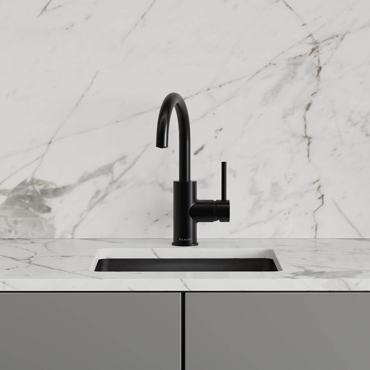 Alternate Image for Elkay Avado Lever Handle Gooseneck Spout Brass ADA Bar Faucet, Matte Black, LKAV3021MB