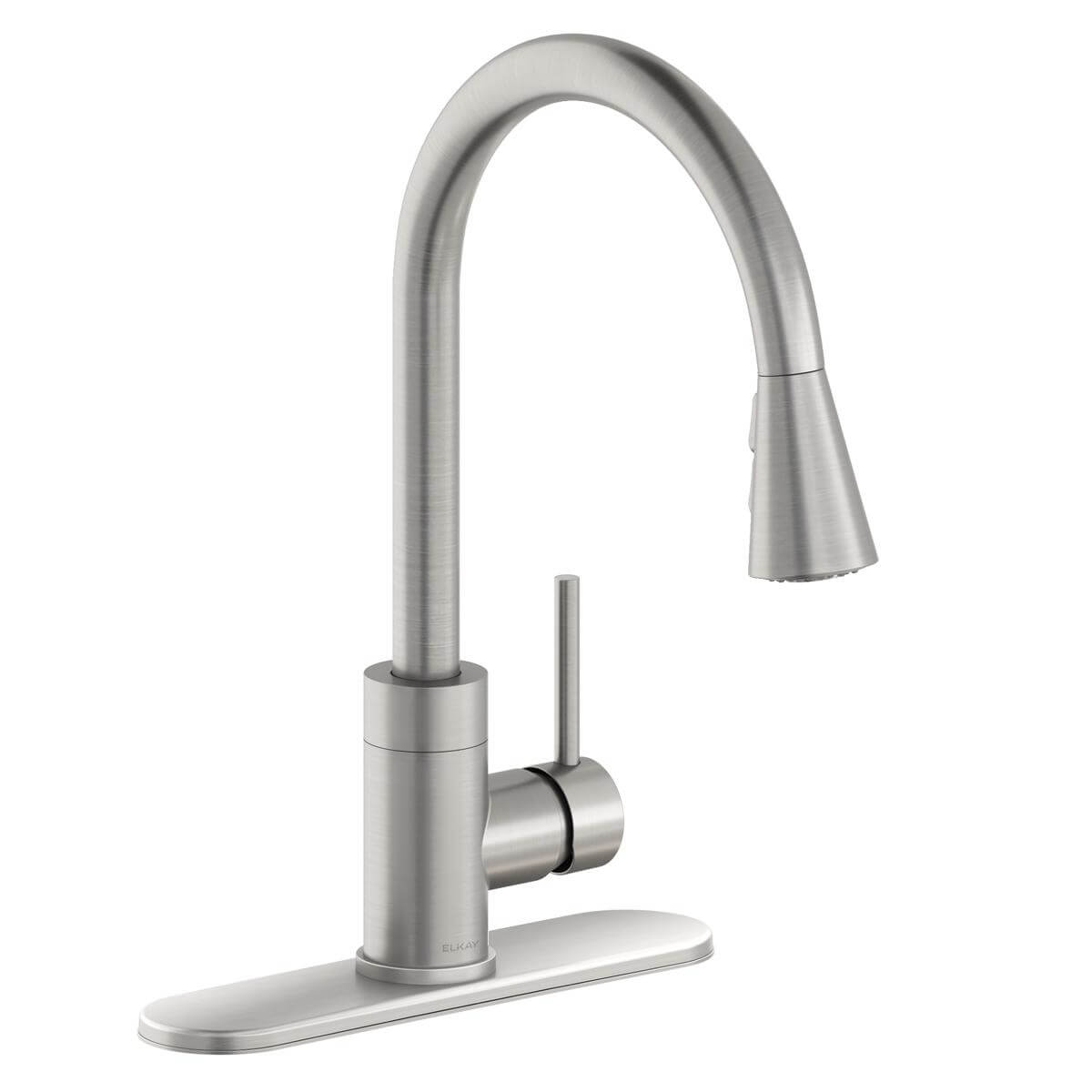 Alternate Image for Elkay Avado Forward Only Lever Handle Pull-down Spray Spout Brass ADA Kitchen Faucet, Lustrous Steel, LKAV3031LS