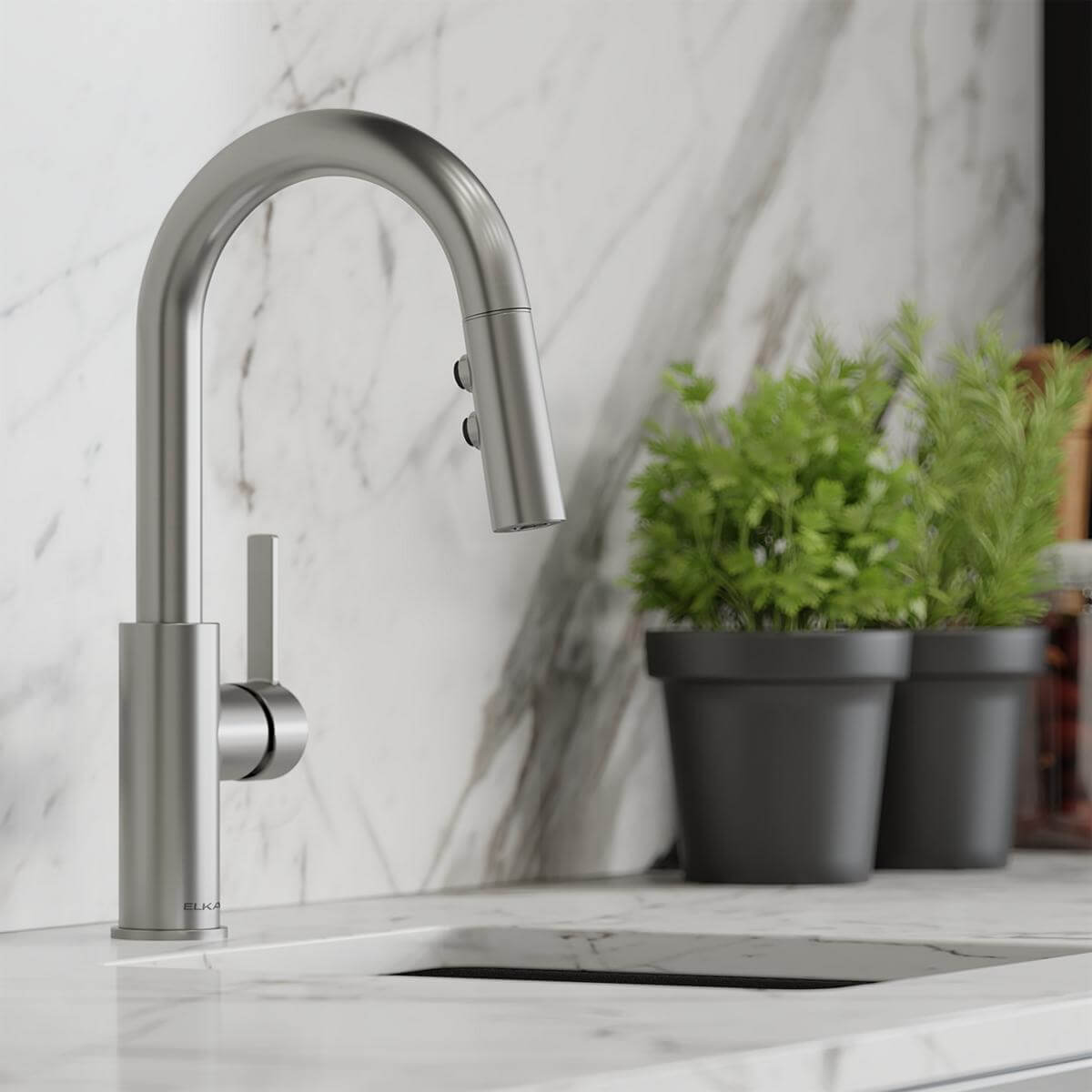 Alternate Image for Elkay Avado Lever Handle Pull-down Spray Spout Brass ADA Bar Faucet, Lustrous Steel, LKAV3032LS