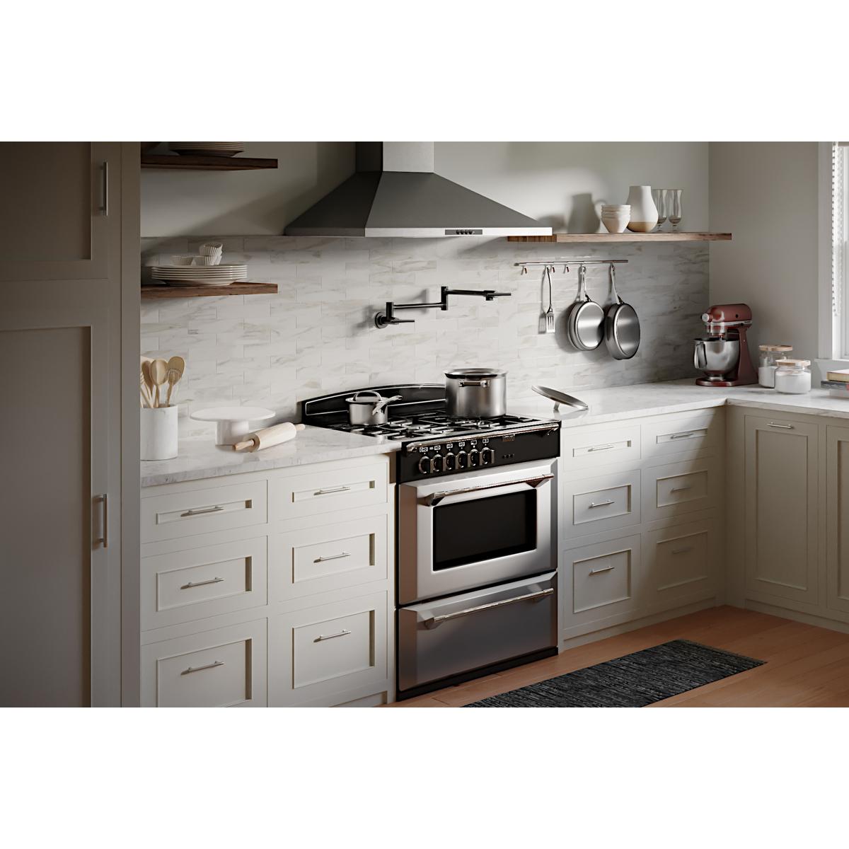 Alternate Image for Elkay Avado Lever Handle Pot Filler Spout Brass ADA Kitchen Faucet, Black Stainless, LKAV4091BK