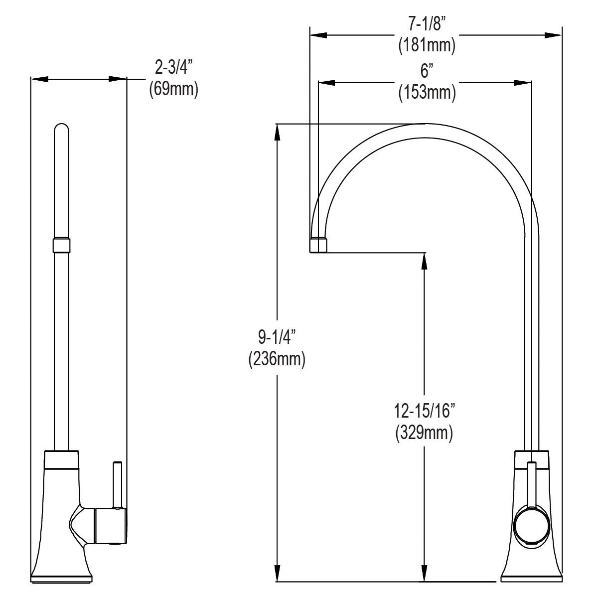 Alternate Image for Elkay Avado 1.5 GPM Lever Handle Gooseneck Spout Brass ADA Beverage Faucet, Chrome, LKAV71FCR