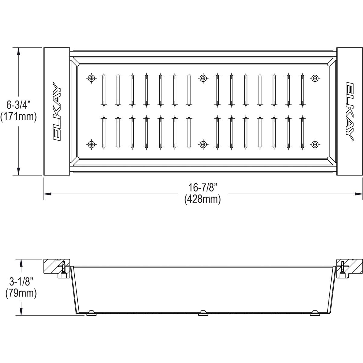 Alternate Image for Elkay Crosstown Stainless Steel 16-7/8" x 6-3/4" x 3-1/8" Colander with Wood Handles, LKC0717SS