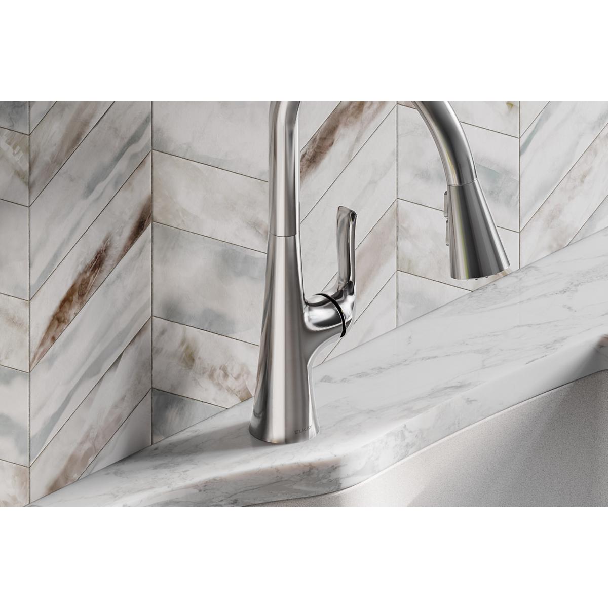 Alternate Image for Elkay Harmony Forward Only Lever Handle Pull-down Spray Spout Brass ADA Kitchen Faucet, Chrome, LKHA1041CR