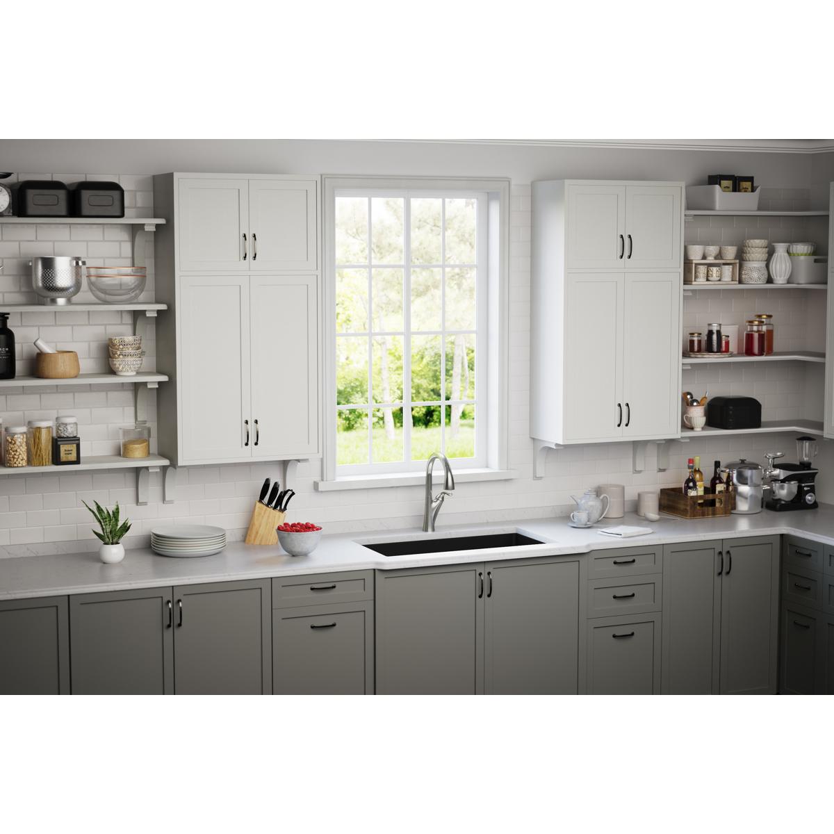 Alternate Image for Elkay Quartz Perfect Drain 3-1/2" Polymer Disposer Flange with Removable Basket Strainer and Rubber Stopper Caviar, LKPDQD1CA