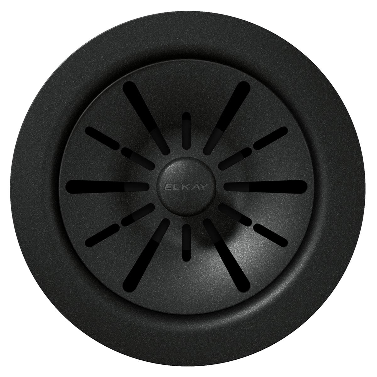 Alternate Image for Elkay Quartz Perfect Drain 3-1/2" Polymer Disposer Flange with Removable Basket Strainer and Rubber Stopper Caviar, LKPDQD1CA