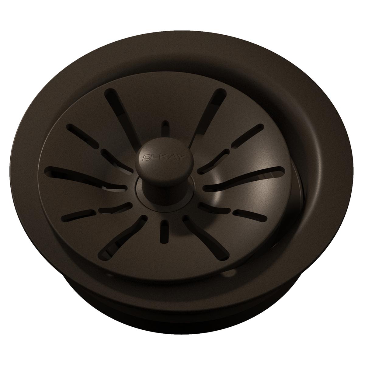 Elkay Quartz Perfect Drain 3-1/2" Polymer Disposer Flange with Removable Basket Strainer and Rubber Stopper Mocha, LKPDQD1MC