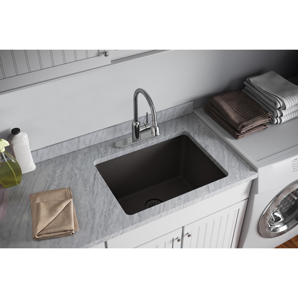 Alternate Image for Elkay Quartz Perfect Drain 3-1/2" Removable Polymer Basket Strainer and Rubber Stopper Black, LKPDQSBK