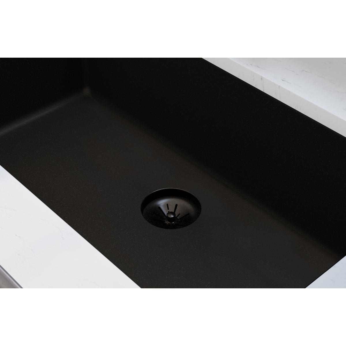 Alternate Image for Elkay Quartz Perfect Drain 3-1/2" Removable Polymer Basket Strainer and Rubber Stopper Caviar, LKPDQSCA