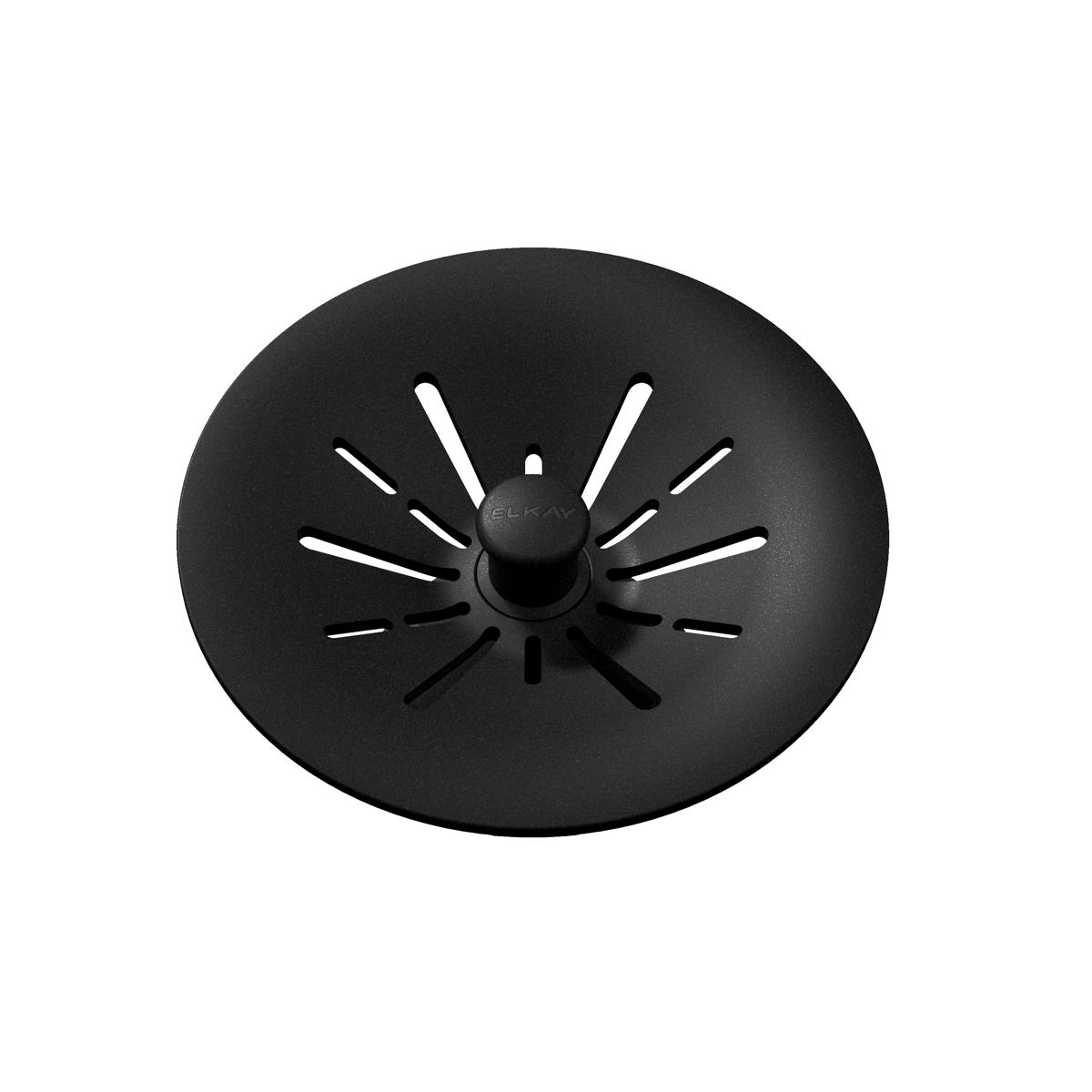 Elkay Quartz Perfect Drain 3-1/2" Removable Polymer Basket Strainer and Rubber Stopper Charcoal, LKPDQSCH