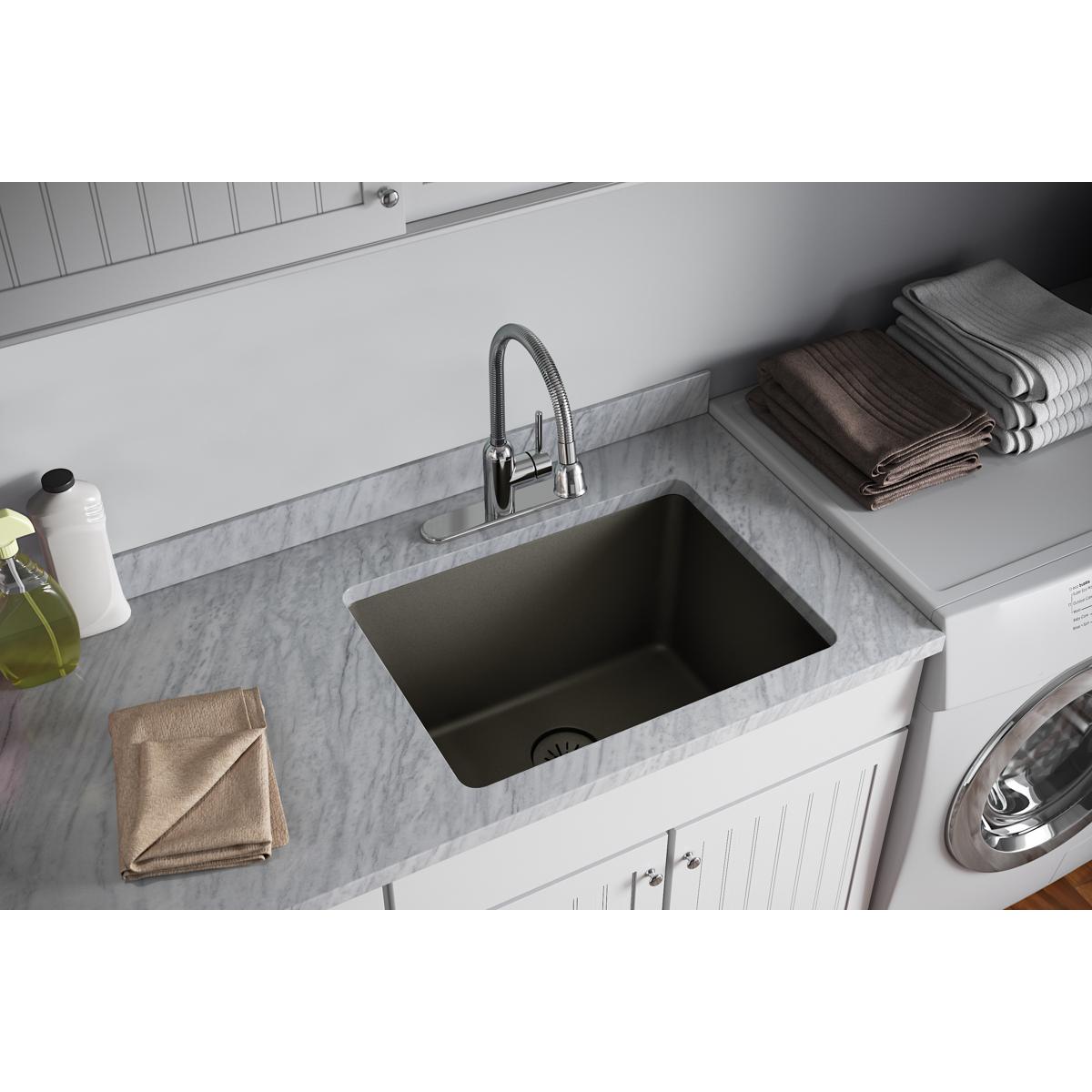 Alternate Image for Elkay Quartz Perfect Drain 3-1/2" Removable Polymer Basket Strainer and Rubber Stopper Dusk Gray, LKPDQSGY