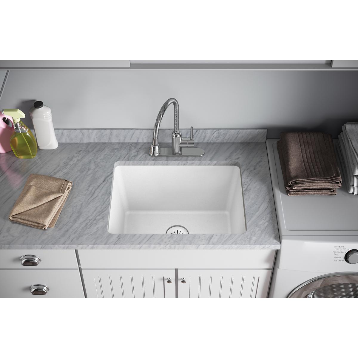 Alternate Image for Elkay Quartz Perfect Drain 3-1/2" Removable Polymer Basket Strainer and Rubber Stopper White, LKPDQSWH