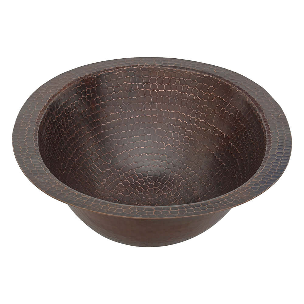 Alternate Image for Premier Copper Products 15" x 11" Oval Dual - Undermount or Drop In Copper Bathroom Sink, Oil Rubbed Bronze, 17 Gauge, LO15FDB