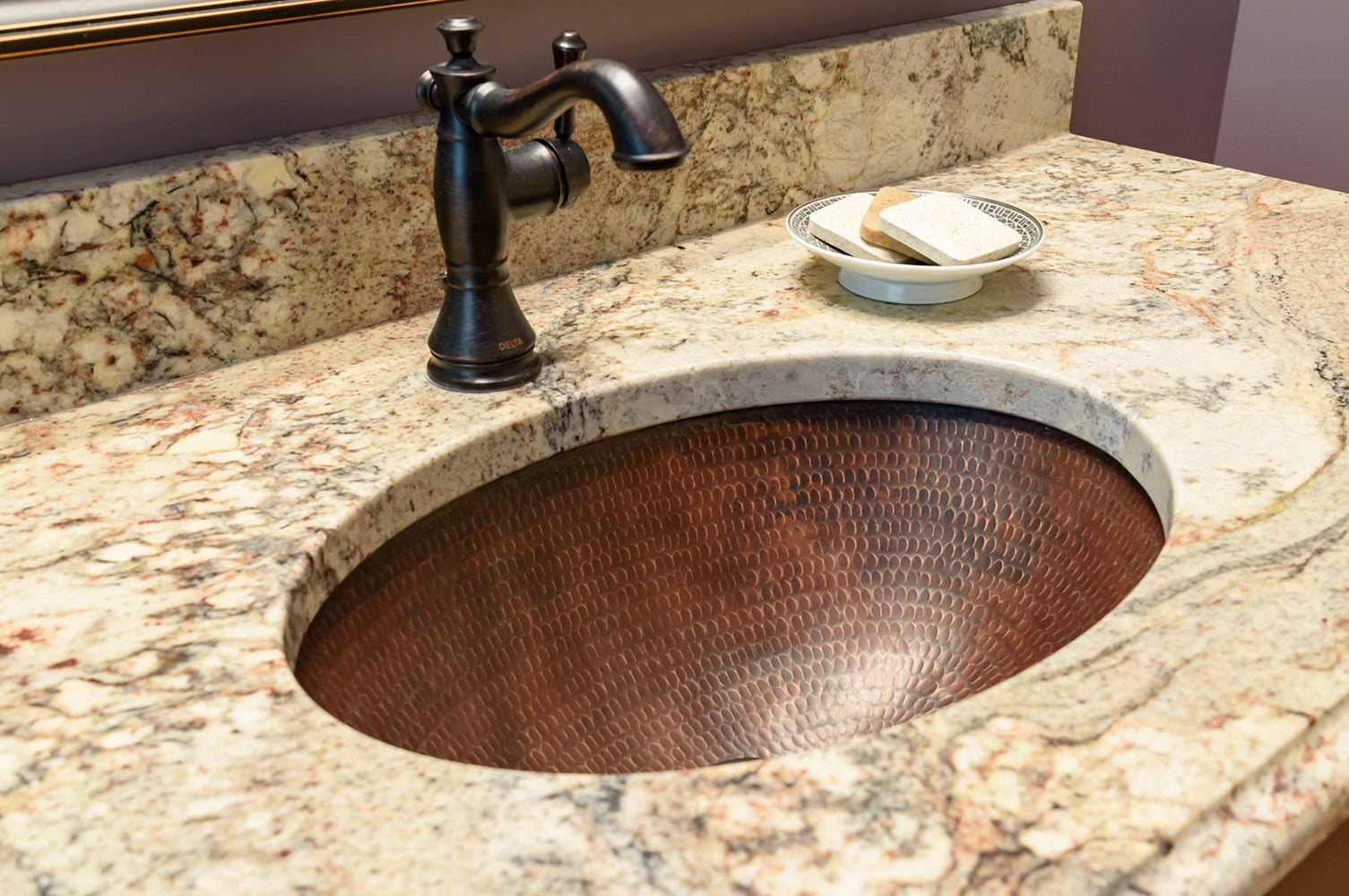Alternate Image for Premier Copper Products 17" Oval Copper Bathroom Sink, Oil Rubbed Bronze, LO17FDB