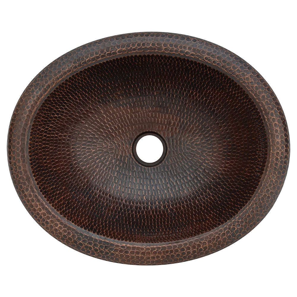 Alternate Image for Premier Copper Products 18" Oval Copper Bathroom Sink, Oil Rubbed Bronze, LO18RDB