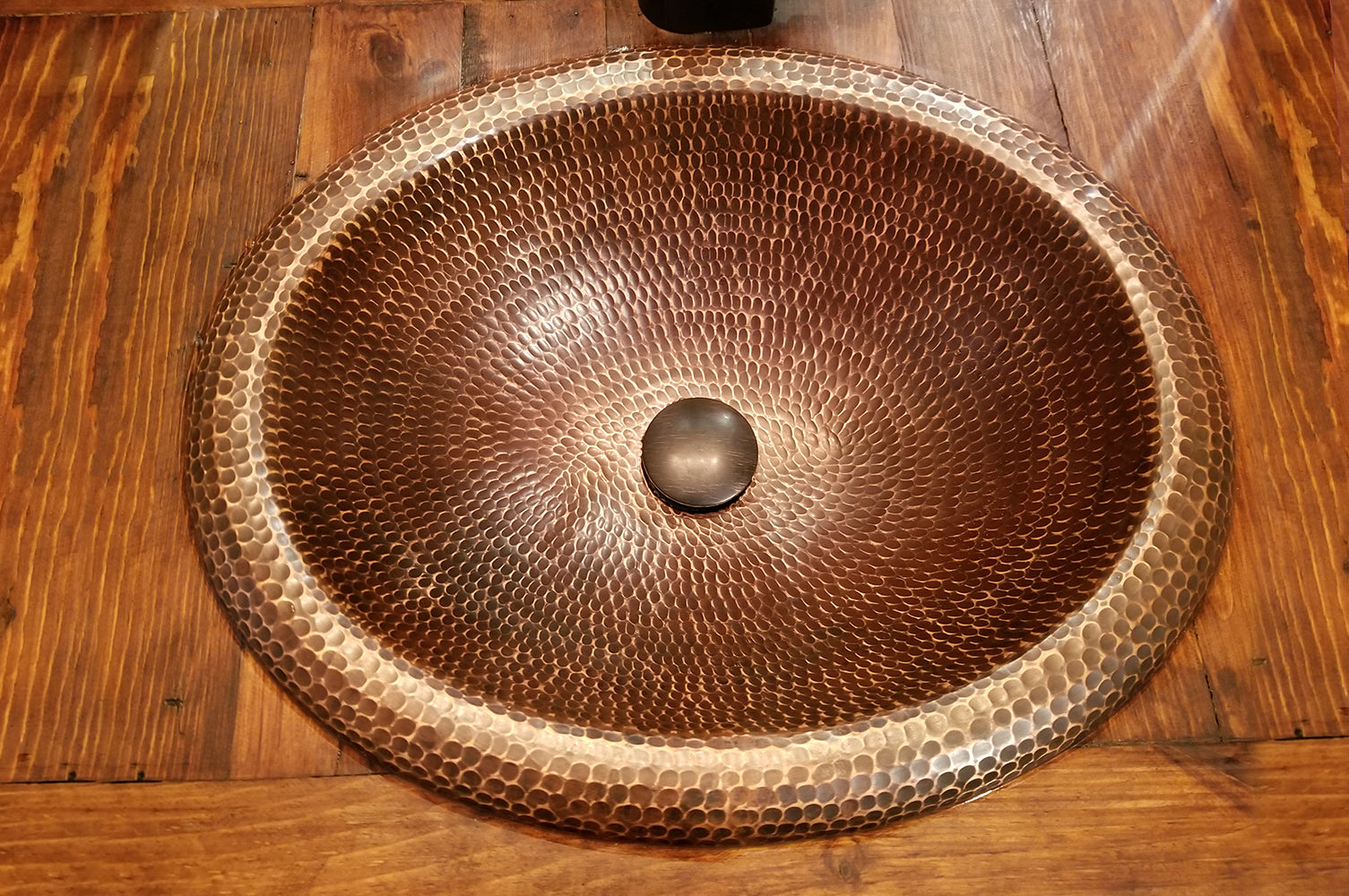 Alternate Image for Premier Copper Products 18" Oval Copper Bathroom Sink, Oil Rubbed Bronze, LO18RDB