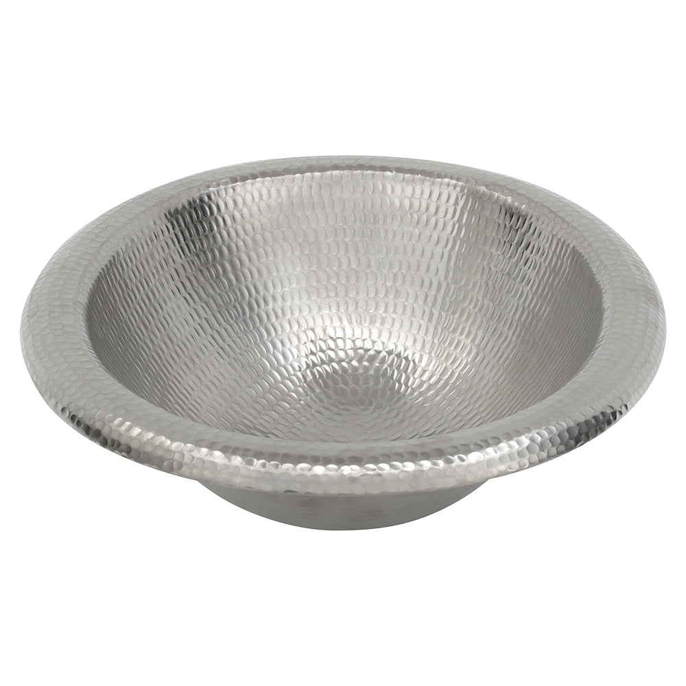 Alternate Image for Premier Copper Products 18" x 15" Oval Drop In/Surface Mount Copper Bathroom Sink, Nickel Plated Copper, 17 Gauge, LO18REN