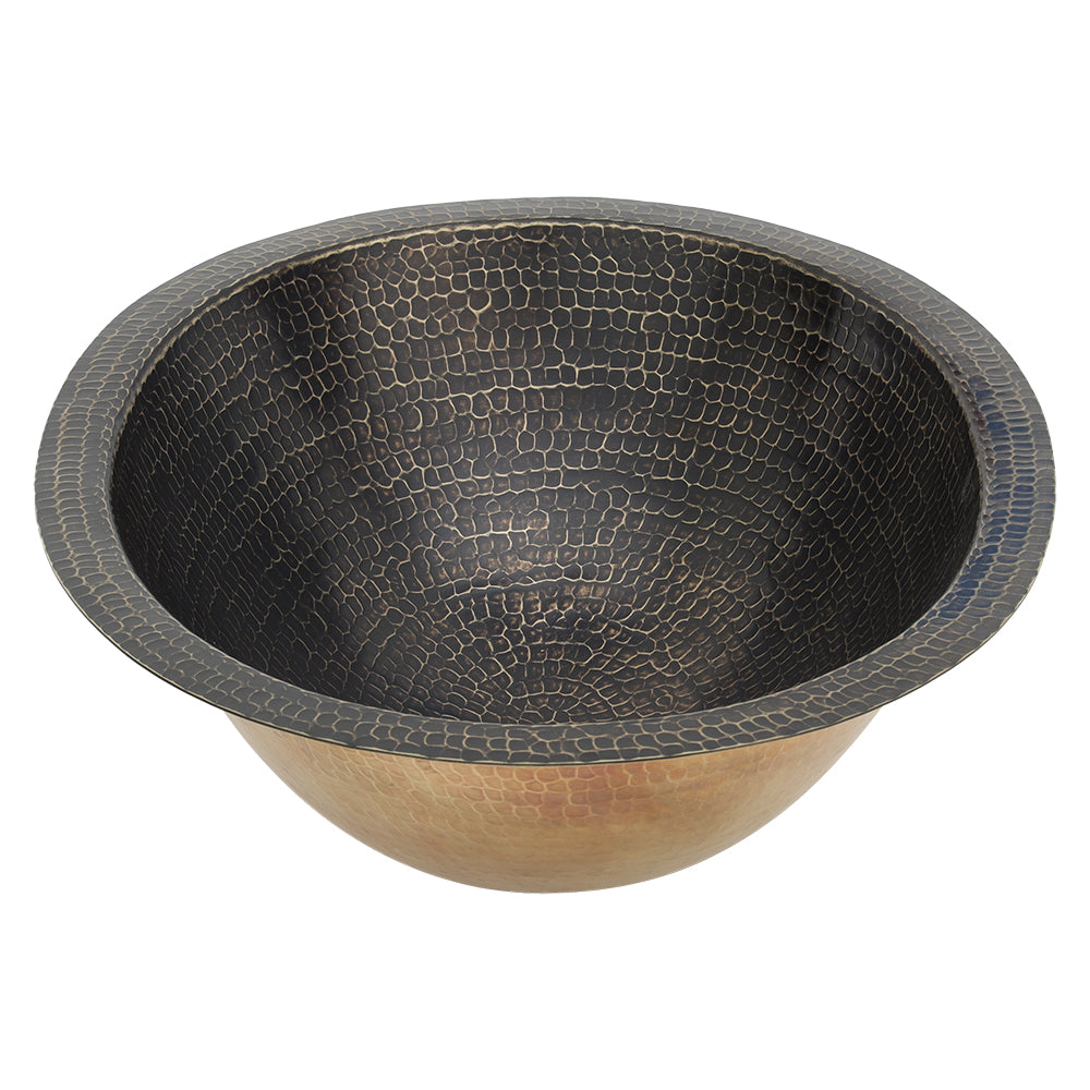 Alternate Image for Premier Copper Products 19" x 14" Oval Dual - Undermount or Drop In Brass Bathroom Sink, Oil Rubbed Bronze, LO19FAB