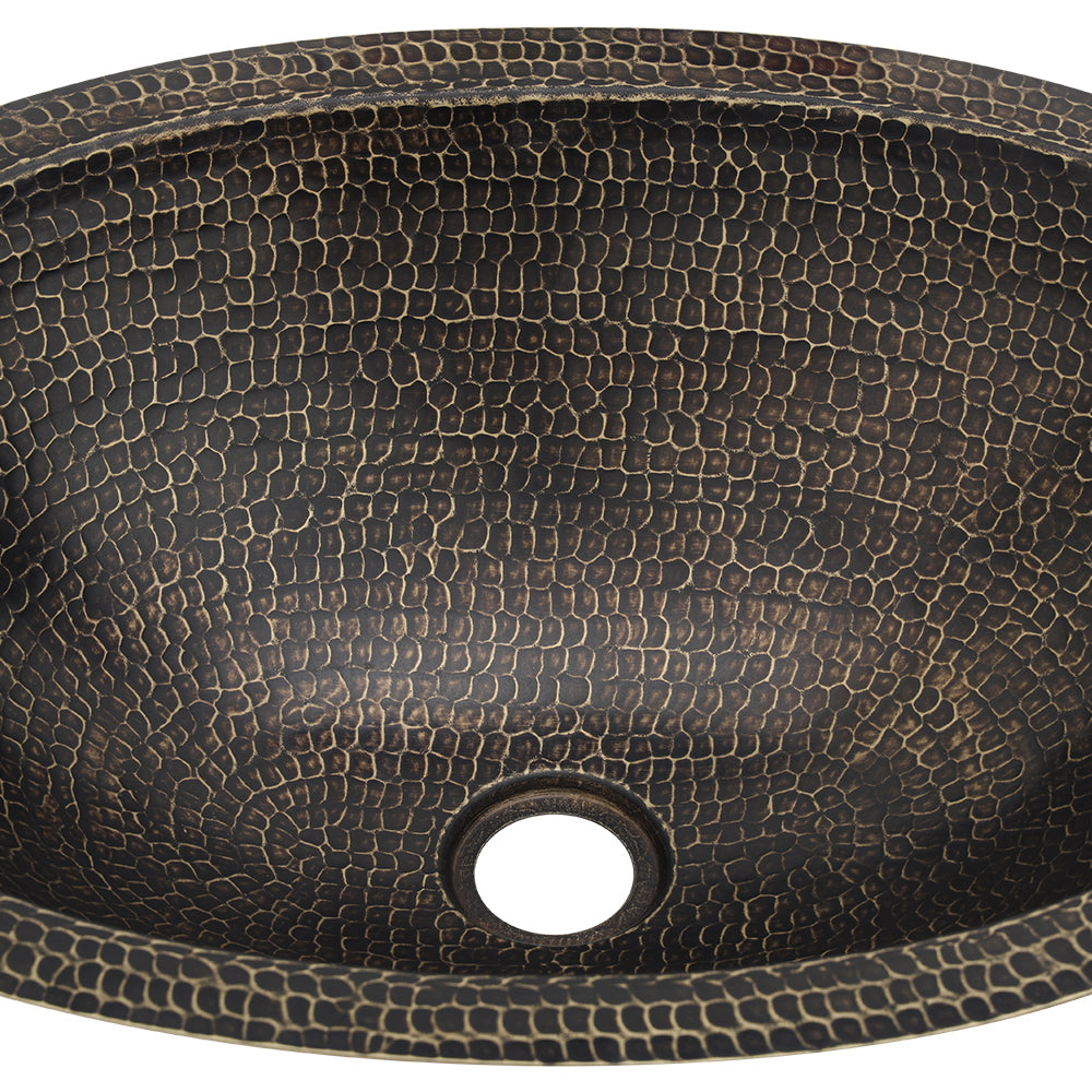 Alternate Image for Premier Copper Products 19" x 14" Oval Dual - Undermount or Drop In Brass Bathroom Sink, Oil Rubbed Bronze, LO19FAB