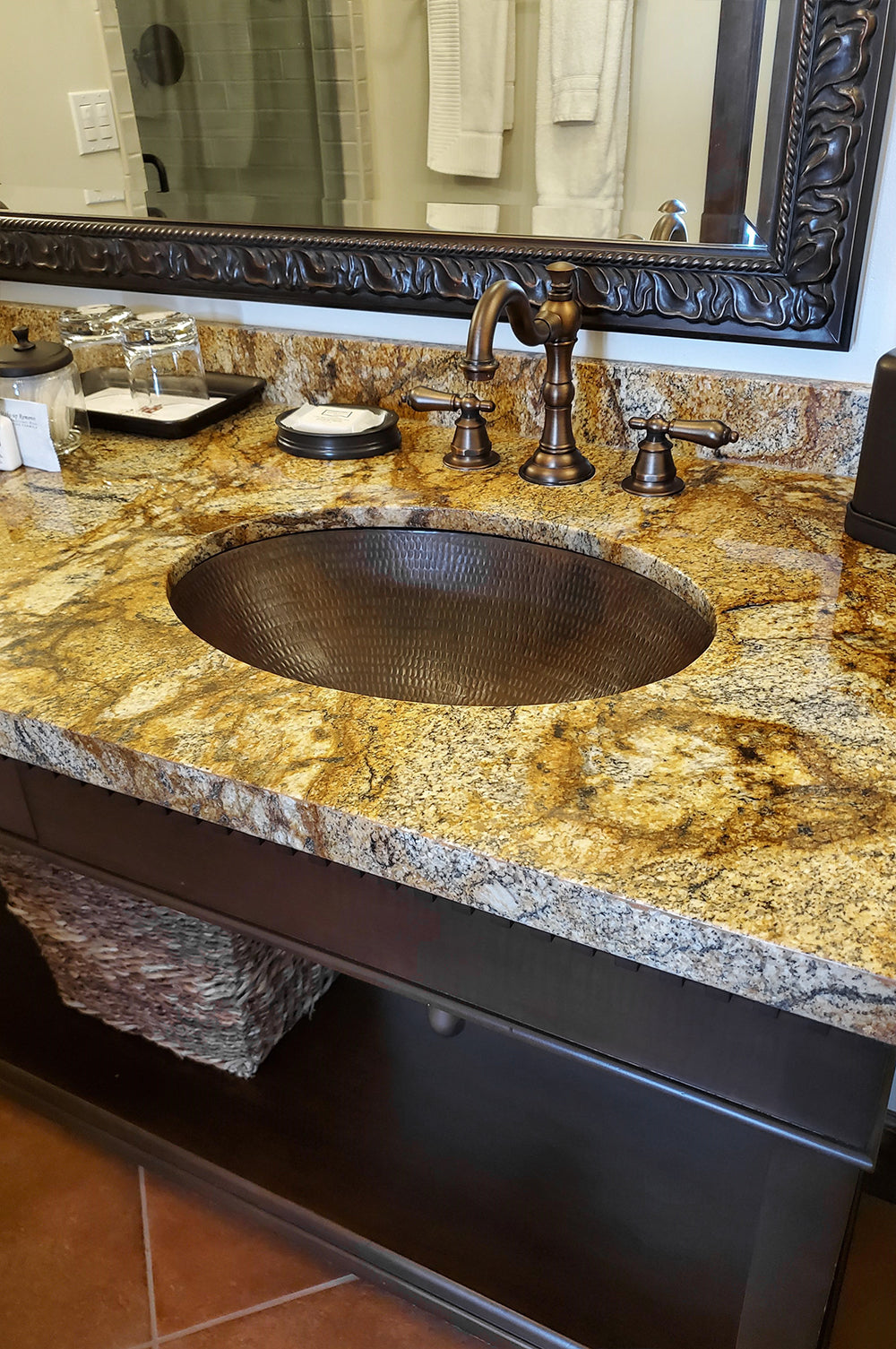 Alternate Image for Premier Copper Products 19" Oval Copper Bathroom Sink, Oil Rubbed Bronze, LO19FDB