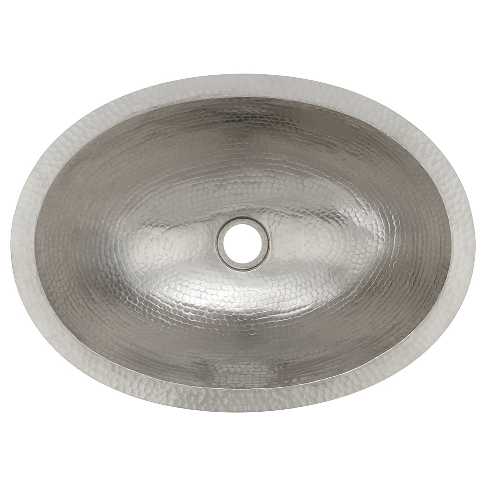 Alternate Image for Premier Copper Products 19" Oval Copper Bathroom Sink, Nickel, LO19FEN