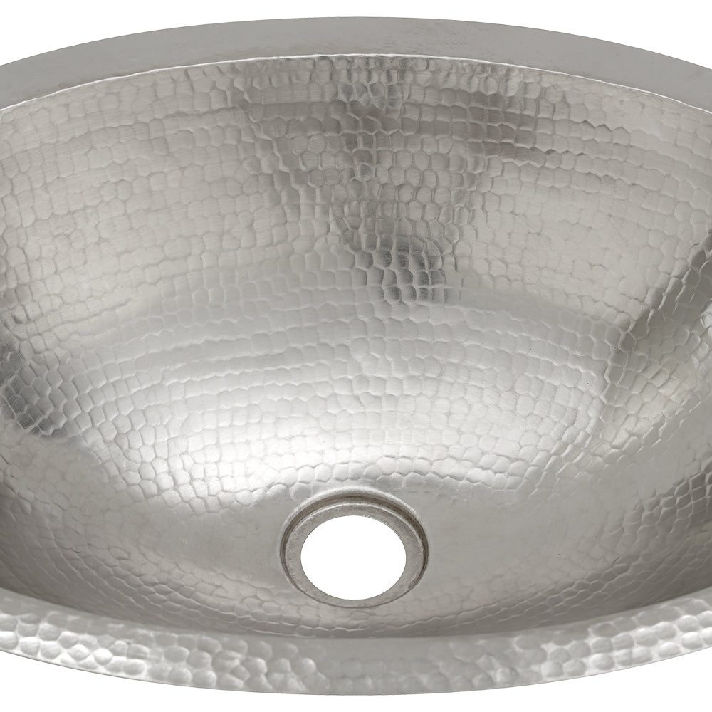 Alternate Image for Premier Copper Products 19" Oval Copper Bathroom Sink, Nickel, LO19FEN