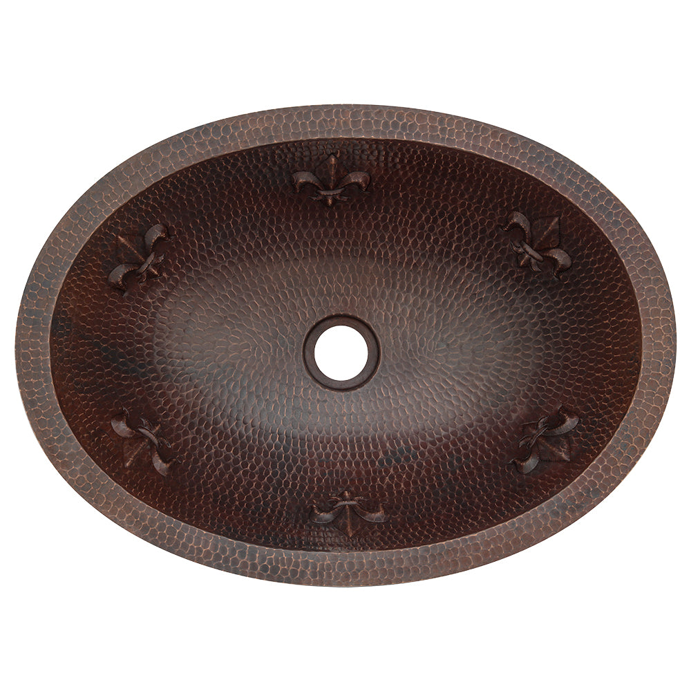 Alternate Image for Premier Copper Products 19" Oval Copper Bathroom Sink, Oil Rubbed Bronze, LO19FFLDB