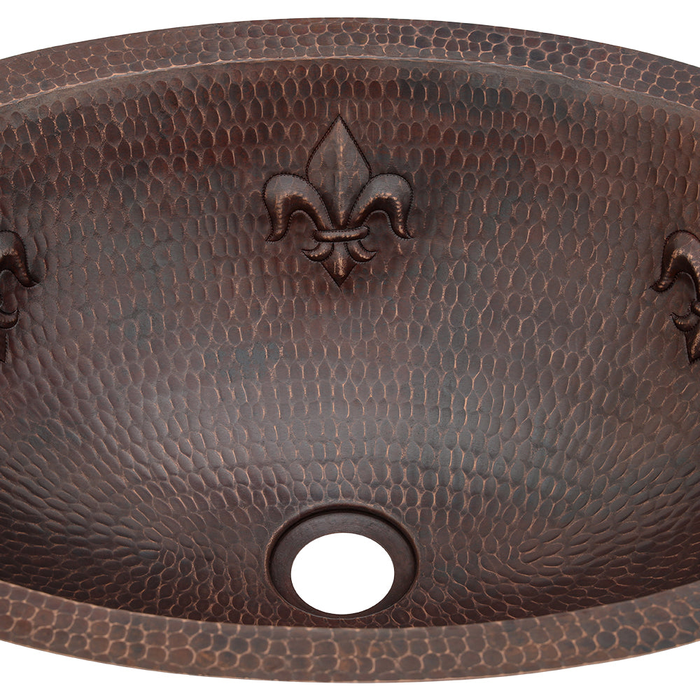 Alternate Image for Premier Copper Products 19" Oval Copper Bathroom Sink, Oil Rubbed Bronze, LO19FFLDB