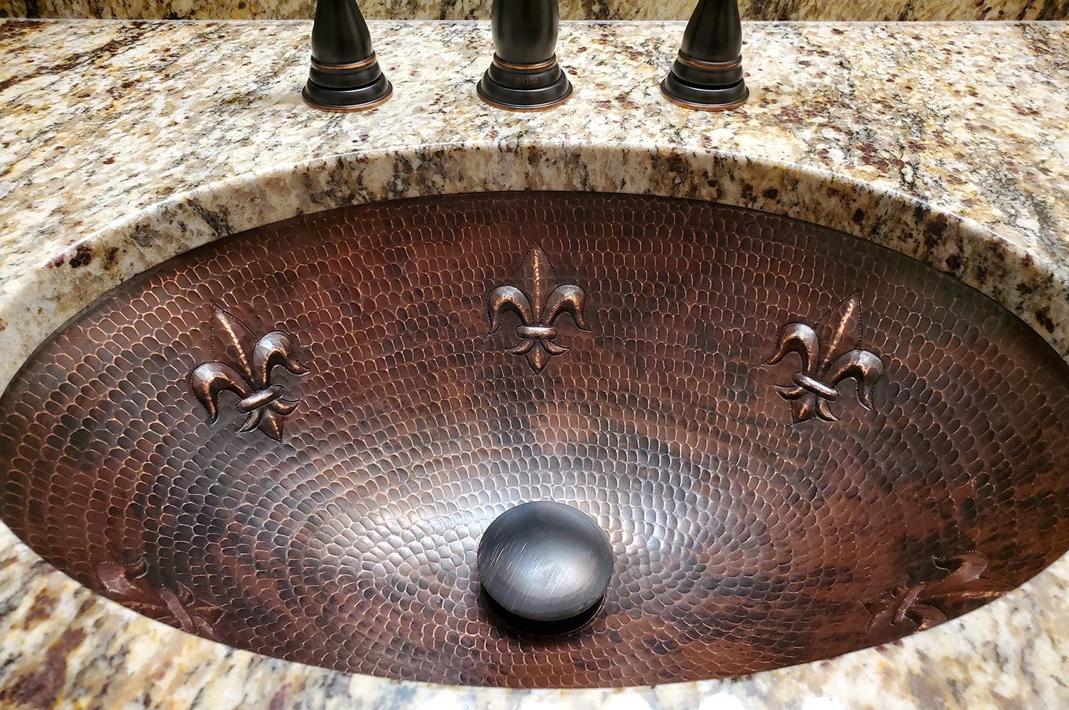 Alternate Image for Premier Copper Products 19" Oval Copper Bathroom Sink, Oil Rubbed Bronze, LO19FFLDB