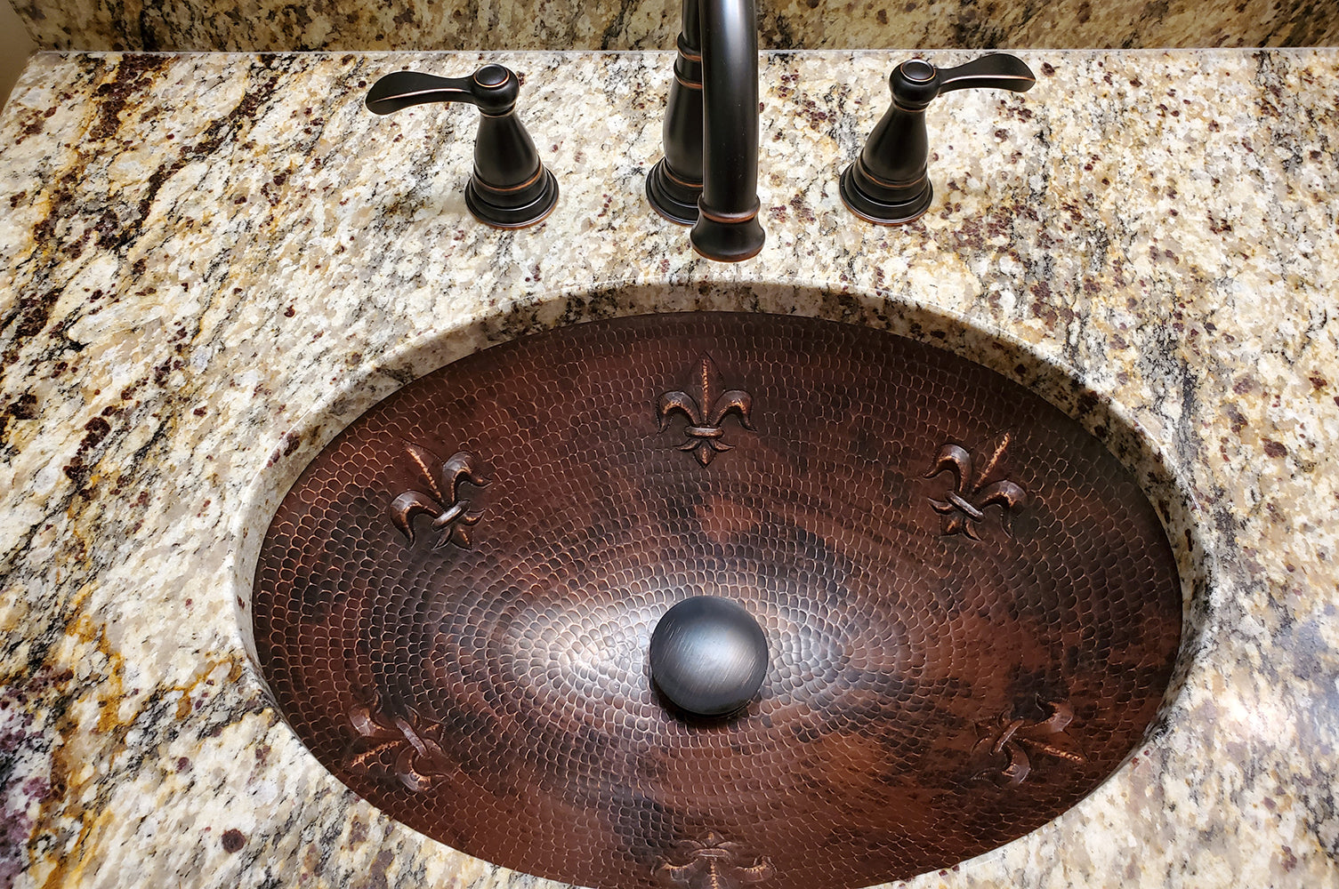 Alternate Image for Premier Copper Products 19" Oval Copper Bathroom Sink, Oil Rubbed Bronze, LO19FFLDB