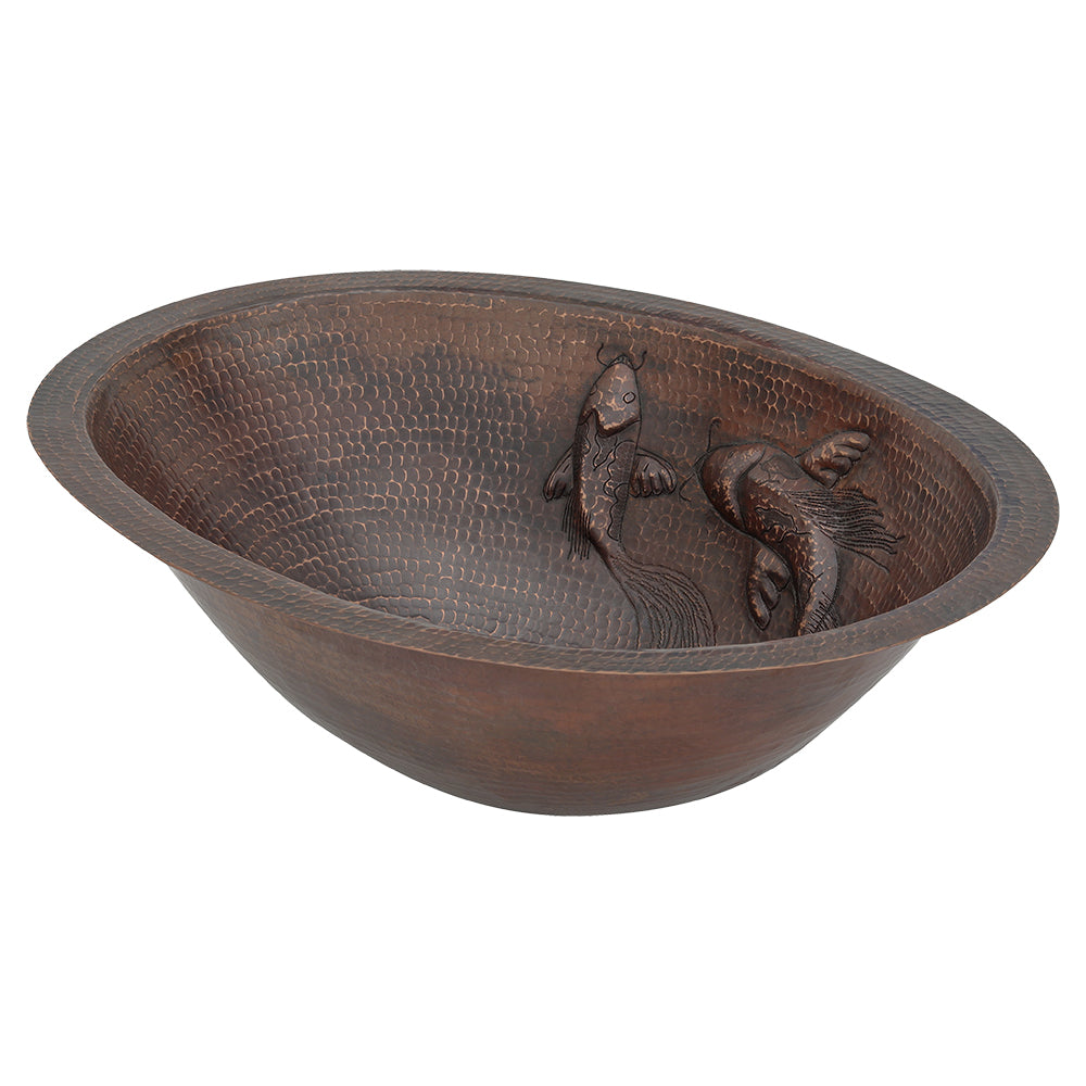 Alternate Image for Premier Copper Products 19" Oval Copper Bathroom Sink, Oil Rubbed Bronze, LO19FKOIDB