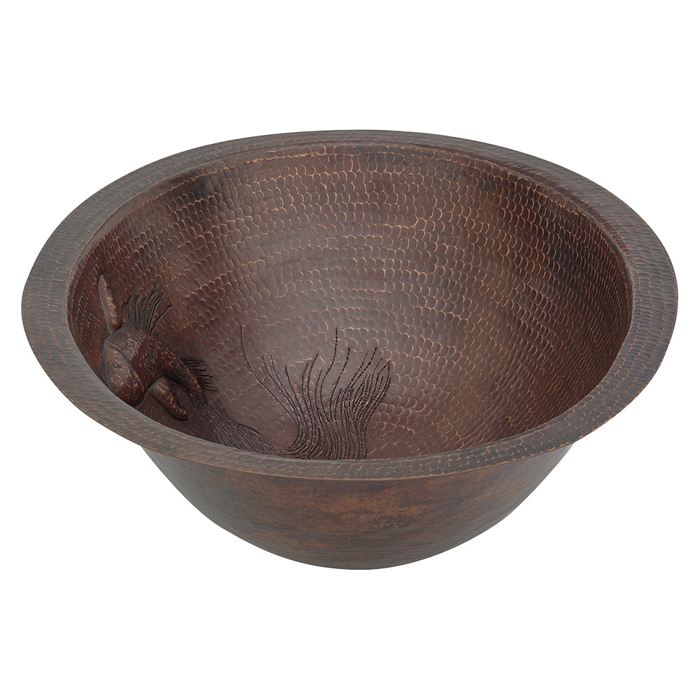 Alternate Image for Premier Copper Products 19" Oval Copper Bathroom Sink, Oil Rubbed Bronze, LO19FKOIDB