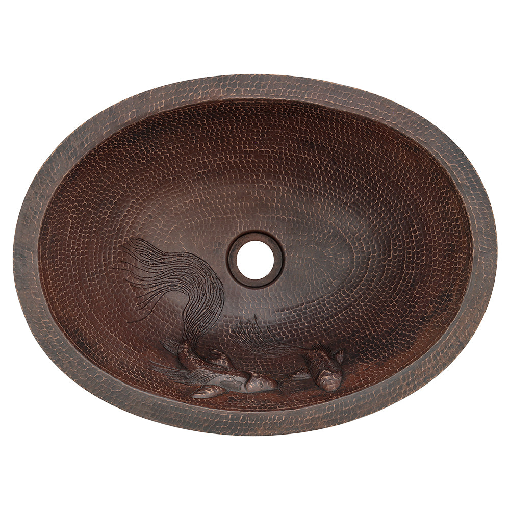 Alternate Image for Premier Copper Products 19" Oval Copper Bathroom Sink, Oil Rubbed Bronze, LO19FKOIDB