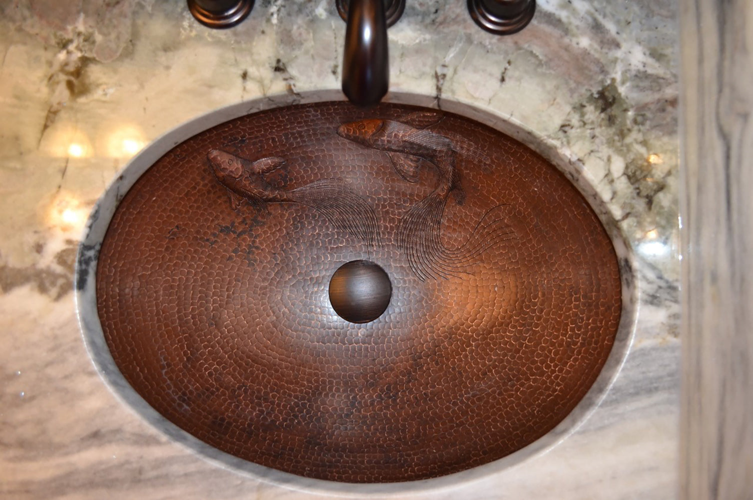 Alternate Image for Premier Copper Products 19" Oval Copper Bathroom Sink, Oil Rubbed Bronze, LO19FKOIDB