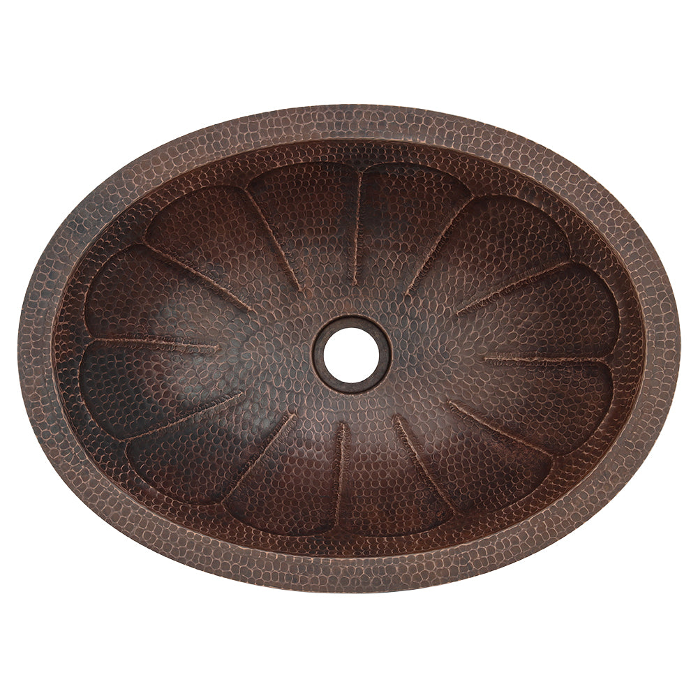 Alternate Image for Premier Copper Products 19" Oval Copper Bathroom Sink, Oil Rubbed Bronze, LO19FSBDB