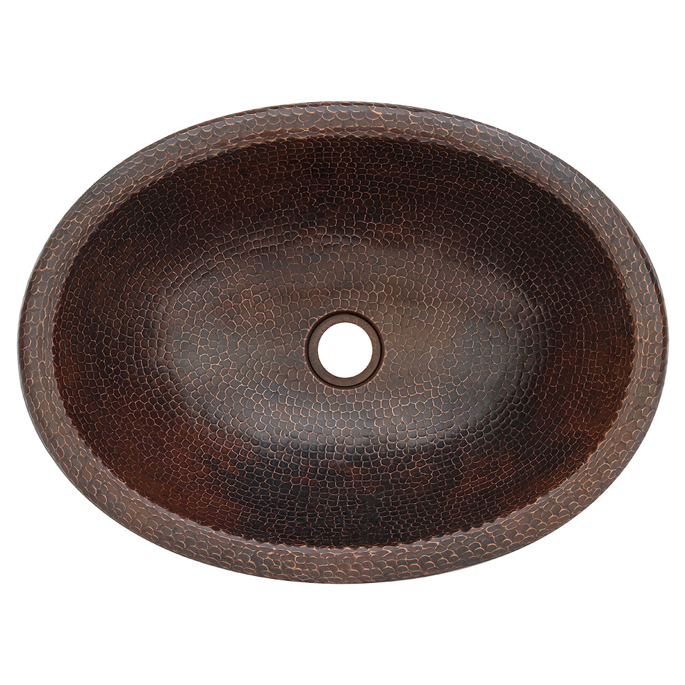Alternate Image for Premier Copper Products 19" Oval Copper Bathroom Sink, Oil Rubbed Bronze, LO19RDB