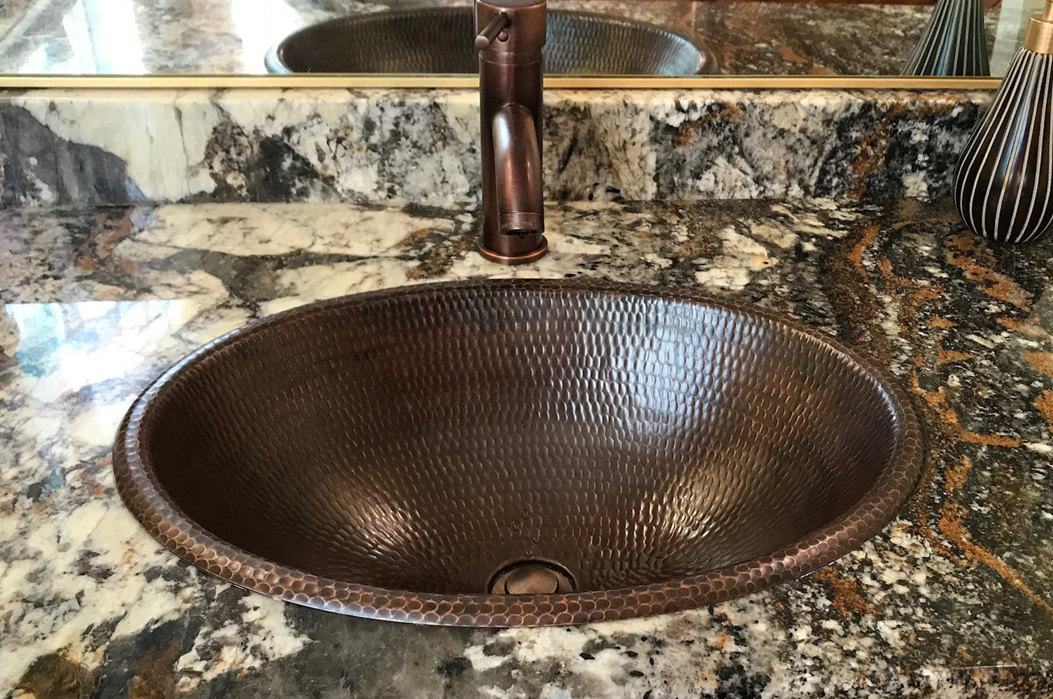 Alternate Image for Premier Copper Products 19" Oval Copper Bathroom Sink, Oil Rubbed Bronze, LO19RDB