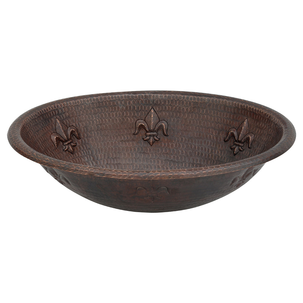 Alternate Image for Premier Copper Products 19" Oval Copper Bathroom Sink, Oil Rubbed Bronze, LO19RFLDB