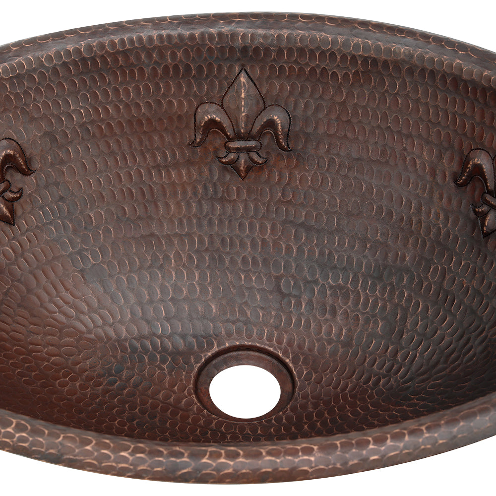 Alternate Image for Premier Copper Products 19" Oval Copper Bathroom Sink, Oil Rubbed Bronze, LO19RFLDB