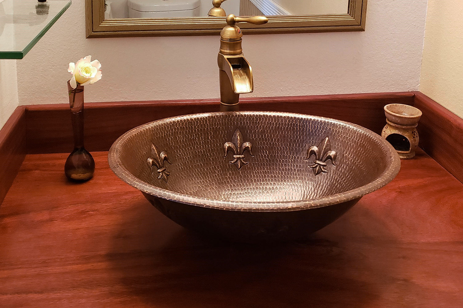 Alternate Image for Premier Copper Products 19" Oval Copper Bathroom Sink, Oil Rubbed Bronze, LO19RFLDB