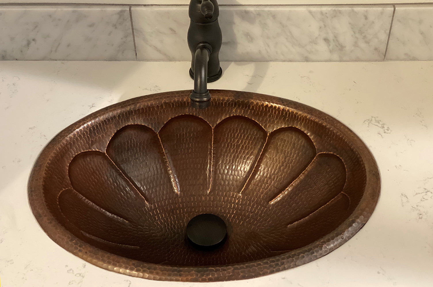 Alternate Image for Premier Copper Products 19" Oval Copper Bathroom Sink, Oil Rubbed Bronze, LO19RSBDB