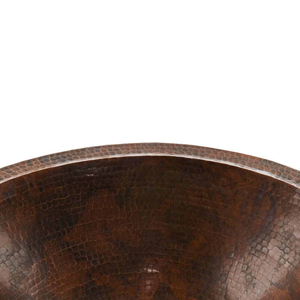 Alternate Image for Premier Copper Products 20" Master Bath Oval Under Counter Hammered Copper Bathroom Sink, Matching Drain and Accessories, Oil Rubbed Bronze, BSP5_LO20FDB-P
