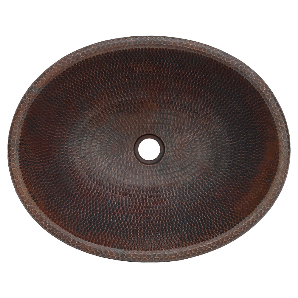 Alternate Image for Premier Copper Products 20" Oval Copper Bathroom Sink, Oil Rubbed Bronze, LO20RDB