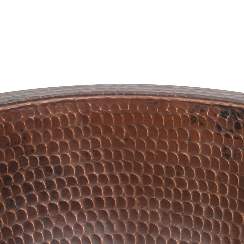 Alternate Image for Premier Copper Products 10" Round Under Counter Hammered Copper Bathroom Sink, Matching Drain and Accessories, Oil Rubbed Bronze, BSP5_LR10FDB-P