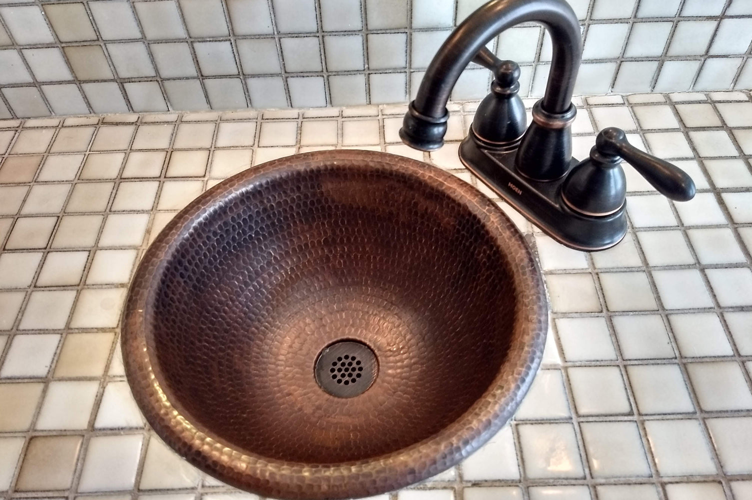 Alternate Image for Premier Copper Products 12" Round Copper Bathroom Sink, Oil Rubbed Bronze, LR12RDB