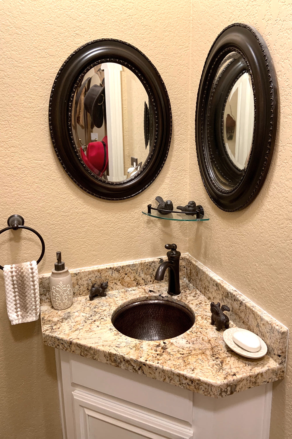 Alternate Image for Premier Copper Products 12" Round Copper Bathroom Sink, Oil Rubbed Bronze, LR12RDB