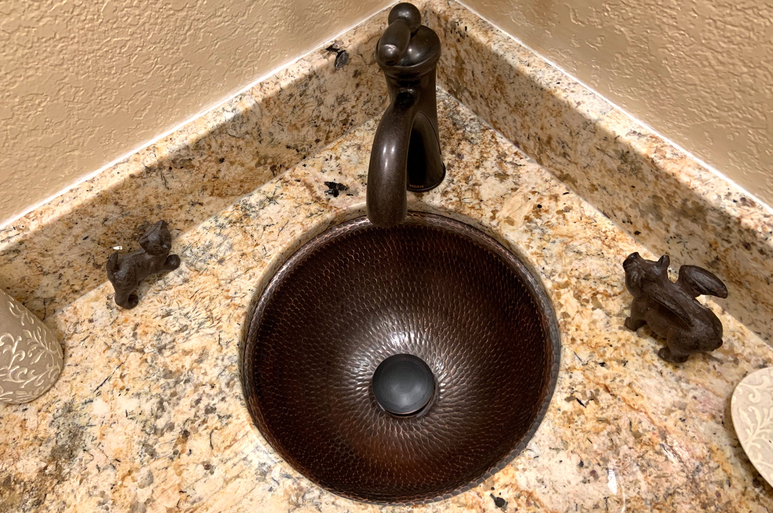 Alternate Image for Premier Copper Products 12" Round Copper Bathroom Sink, Oil Rubbed Bronze, LR12RDB